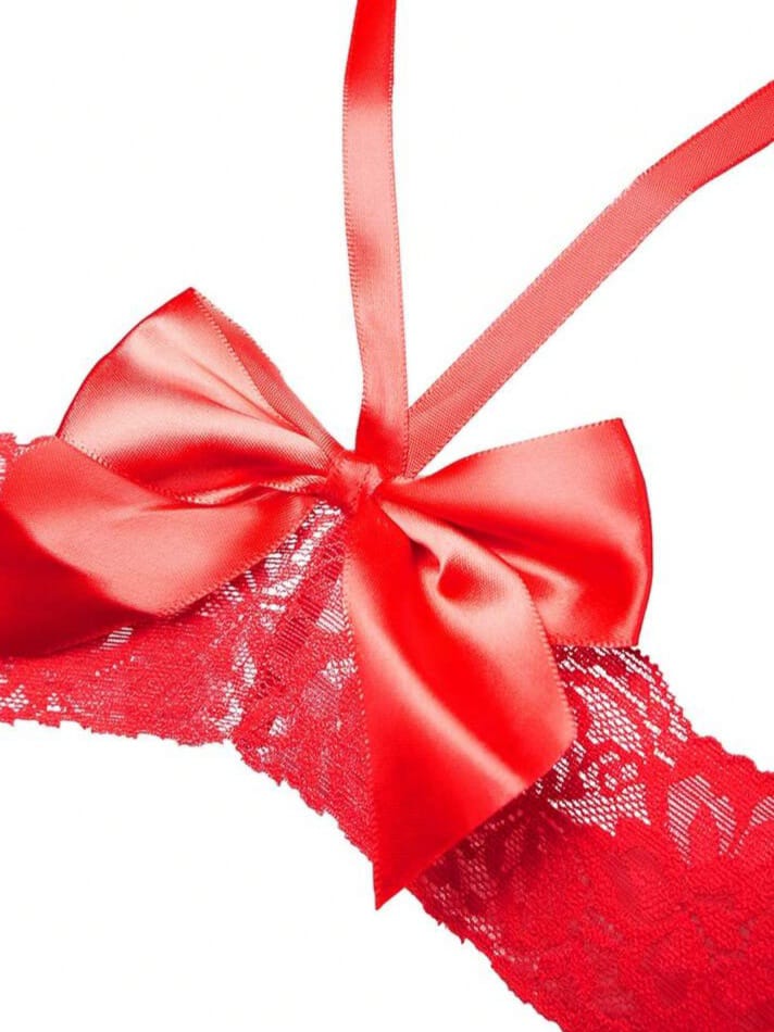 Men's Lace Bow Decor Sexy Briefs Underwear